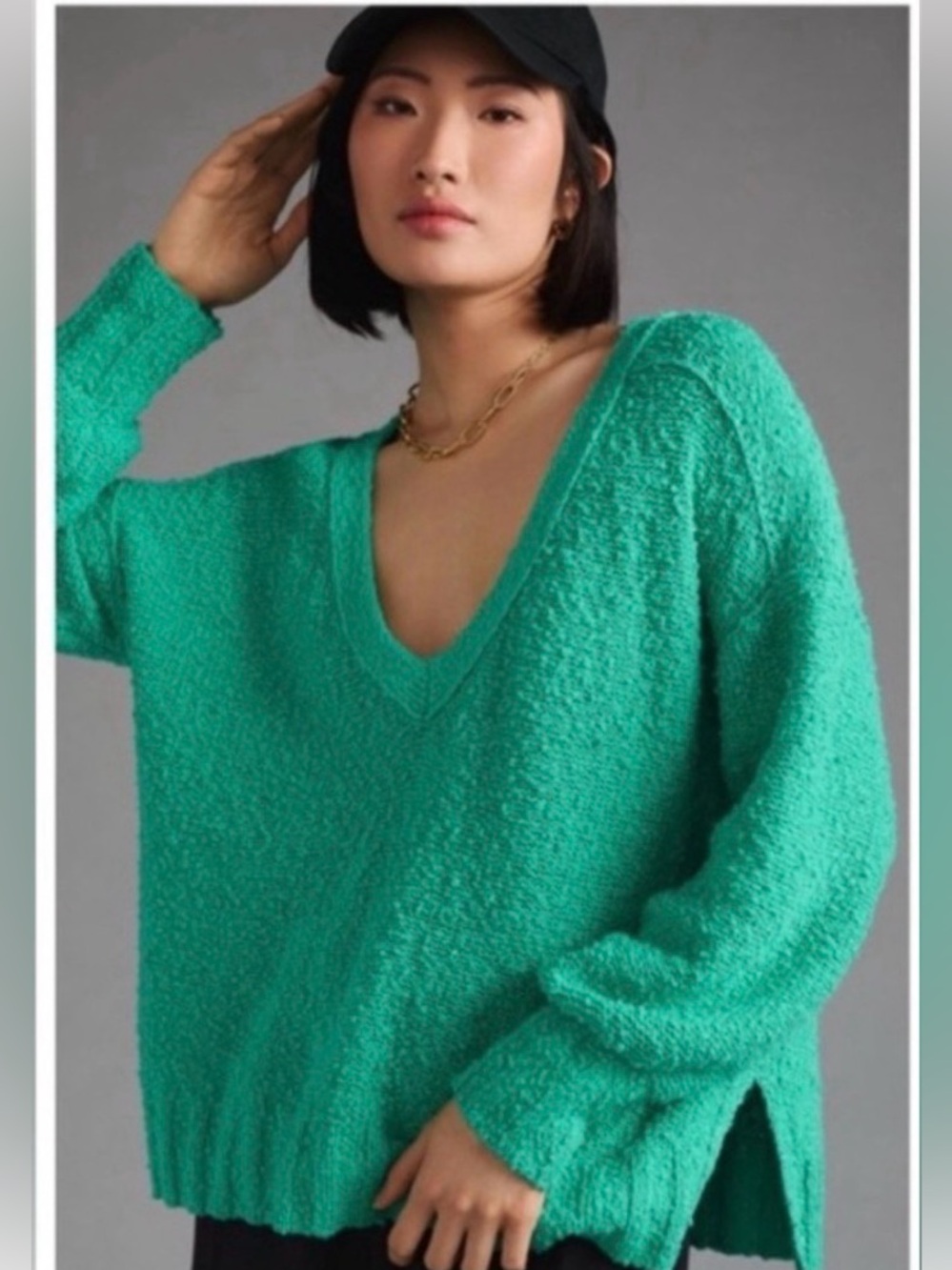 Anthropologie Pilcro Textured V Neck Sweater